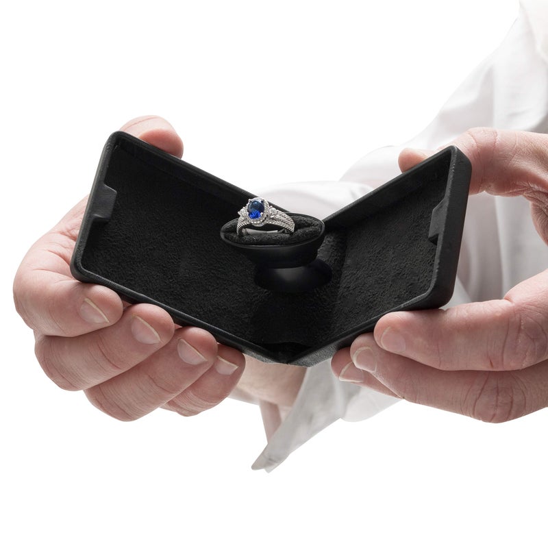 Noble Pack Pop the Question Ring Box - Flat & Slim Engagement Ring Box for Proposal or Special Occasion (Black) - Image 4